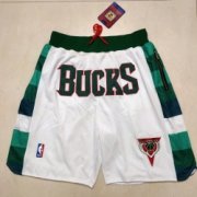 Wholesale Cheap Men's Milwaukee Bucks White Pocket Shorts