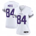 Wholesale Cheap Women's Minnesota Vikings #84 Randy Moss White Winter Warrior Limited Football Stitched Jersey