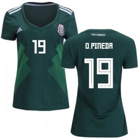 Wholesale Cheap Women\'s Mexico #19 O.Pineda Home Soccer Country Jersey