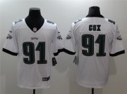 Cheap Women's Philadelphia Eagles #91 Fletcher Cox White Stitched Football Jersey(Run Small)