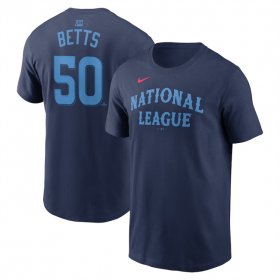 Men\'s National League #50 Mookie Betts Navy 2024 All-Star Name & Number T-Shirt