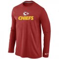 Wholesale Cheap Nike Kansas City Chiefs Authentic Logo Long Sleeve T-Shirt Red