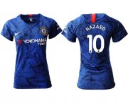 Wholesale Cheap Women's Chelsea #10 Hazard Home Soccer Club Jersey