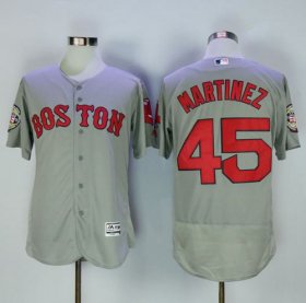 Wholesale Cheap Red Sox #45 Pedro Martinez Grey Flexbase Authentic Collection Stitched MLB Jersey