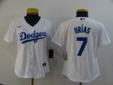 Wholesale Cheap Women's Los Angeles Dodgers #7 Julio Urias White Stitched MLB Cool Base Nike Jersey