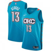 Wholesale Cheap Nike NBA Oklahoma City Thunder #13 Paul George Jersey 2018-19 New Season City Edition Blue Jersey