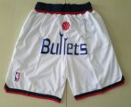 Wholesale Cheap Men's Washington Bullets White Just Don Shorts Swingman Shorts