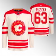 Cheap Men's Calgary Flames #63 Adam Ruzicka 2023 Cream Classic Primegreen Stitched Jersey