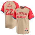 Cheap Men's American League #22 Juan Soto Cream 2024 All-Star Limited Stitched Baseball Jersey