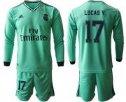 Wholesale Cheap Real Madrid #17 Lucas V. Third Long Sleeves Soccer Club Jersey