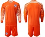 Wholesale Cheap Chile Blank Orange Goalkeeper Long Sleeves Soccer Country Jersey