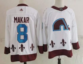 Wholesale Cheap Men\'s Colorado Avalanche #8 Cale Makar White 2021 Retro Stitched NHL Jersey