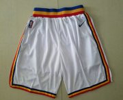 Wholesale Cheap Men's Golden State Warriors White Hardwood Classics Soul Swingman Throwback Shorts