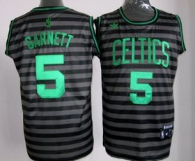 Wholesale Cheap Boston Celtics #5 Kevin Garnett Gray With Black Pinstripe Jersey