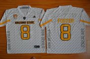 Wholesale Cheap Men's Arizona State Sun Devils #8 D.J. Foster White Desert Ice 2015 College Football Jersey