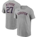 Wholesale Cheap Houston Astros #27 Jose Altuve Nike Name & Number T-Shirt Gray