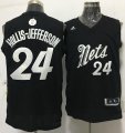 Wholesale Cheap Men's Brooklyn Nets #24 Rondae Hollis-Jefferson adidas Black 2016 Christmas Day Stitched NBA Swingman Jersey