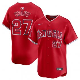 Cheap Men\'s Los Angeles Angels #27 Mike Trout Red Alternate Limited Baseball Stitched Jersey