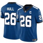 Cheap Men's Indianapolis Colts #26 Evan Hull Blue 2024 F.U.S.E. Throwback Vapor Limited Football Stitched Jersey