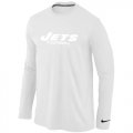 Wholesale Cheap Nike New York Jets Authentic Font Long Sleeve T-Shirt White