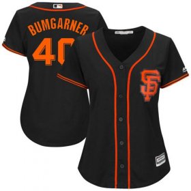 Wholesale Cheap Giants #40 Madison Bumgarner Black Women\'s Alternate Stitched MLB Jersey