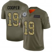 Wholesale Cheap Dallas Cowboys #19 Amari Cooper Men's Nike 2019 Olive Camo Salute To Service Limited NFL Jersey