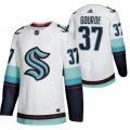 Wholesale Cheap Men's Seattle #37 Kraken Yanni Gourde 2022 Away White Jersey