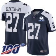 Wholesale Cheap Nike Cowboys #27 Ha Ha Clinton-Dix Navy Blue Thanksgiving Men's Stitched With Established In 1960 Patch NFL 100th Season Vapor Untouchable Limited Throwback Jersey