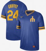 Wholesale Cheap Nike Mariners #24 Ken Griffey Royal Authentic Cooperstown Collection Stitched MLB Jersey