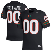 Cheap Men's Miami Hurricanes Customized Black Stitched Football Jersey