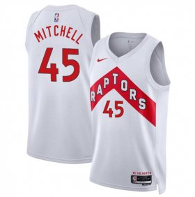 Men\'s Toronto Raptors #45 Davion Mitchell White Association Edition Stitched Basketball Jersey