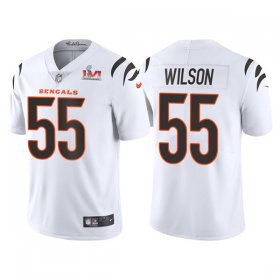 Wholesale Cheap Men\'s Cincinnati Bengals #55 Logan Wilson 2022 White Super Bowl LVI Vapor Limited Stitched Jersey