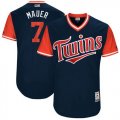 Wholesale Cheap Twins #7 Joe Mauer Navy 