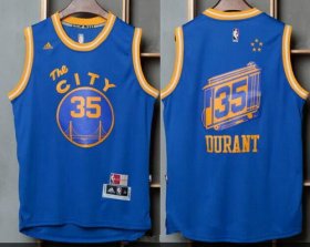 Wholesale Cheap Men\'s Golden State Warriors #35 Kevin Durant Blue The City Revolution 30 Swingman Basketball Jersey