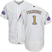 Wholesale Cheap Cubs #1 Kosuke Fukudome White(Blue Strip) Flexbase Authentic 2017 Gold Program Stitched MLB Jersey