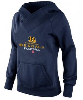 Wholesale Cheap Women\'s Cincinnati Bengals Big & Tall Critical Victory Pullover Hoodie Navy Blue