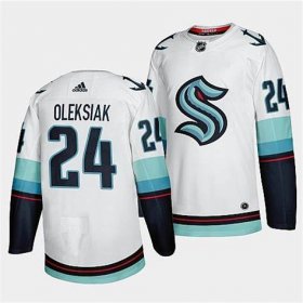 Men\'s Seattle Kraken #24 Jamie Oleksiak Away White Jersey