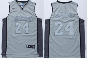 Wholesale Cheap Los Angeles Lakers #24 Kobe Bryant Gray Swingman Throwback Jersey