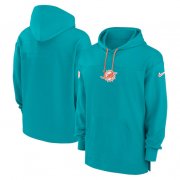 Cheap Men's Miami Dolphins Aqua Performance Pullover Hoodie