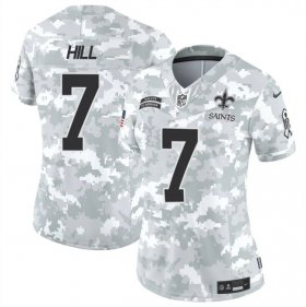 Cheap Women\'s New Orleans Saints #7 Taysom Hill 2024 F.U.S.E Arctic Camo Salute To Service Limited Stitched Football Jersey(Run Small)