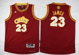 Cheap Youth Cleveland Cavaliers #23 LeBron James Red Throwback 2016 The NBA Finals Patch Jersey