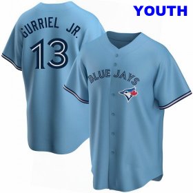 Wholesale Cheap YOUTH TORONTO BLUE JAYS #13 LOURDES GURRIEL JR. BLUE POWDER ALTERNATE JERSEY