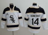 Wholesale Cheap White Sox #14 Paul Konerko White Sawyer Hooded Sweatshirt MLB Hoodie