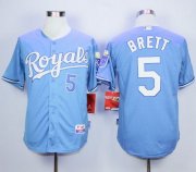 Wholesale Cheap Royals #5 George Brett Light Blue Alternate Cool Base Stitched MLB Jersey