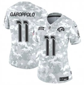 Cheap Women\'s Los Angeles Rams #11 Jimmy Garoppolo 2024 F.U.S.E Arctic Camo Salute To Service Limited Stitched Football Jersey(Run Small)