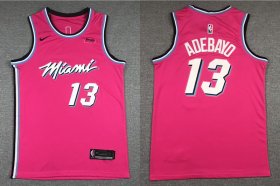 Wholesale Cheap Men\'s Miami Heat #13 Bam Adebayo Pink Nike Swingman 2019 playoffs Earned Edition Stitched Jersey