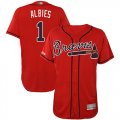 Wholesale Cheap Braves #1 Ozzie Albies Red Flexbase Authentic Collection Stitched MLB Jersey