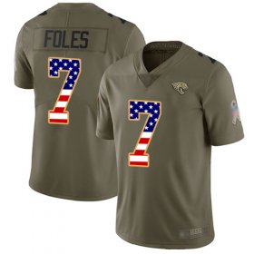 Wholesale Cheap Nike Jaguars #7 Nick Foles Olive/USA Flag Men\'s Stitched NFL Limited 2017 Salute To Service Jersey