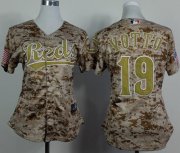 Wholesale Cheap Reds #19 Joey Votto Camo Women's Alternate Cool Base Stitched MLB Jersey