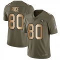 Wholesale Cheap Nike 49ers #80 Jerry Rice Olive/Gold Men's Stitched NFL Limited 2017 Salute To Service Jersey